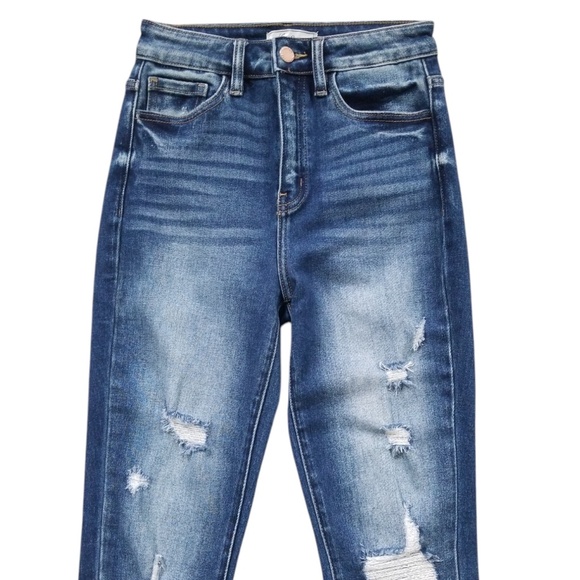 KanCan Kurvy‎ Distressed Ultra High Rise Ankle Skinny Jeans Size 25 - Picture 3 of 13